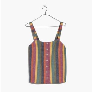 Madewell Rainbow Striped Button Up Tank